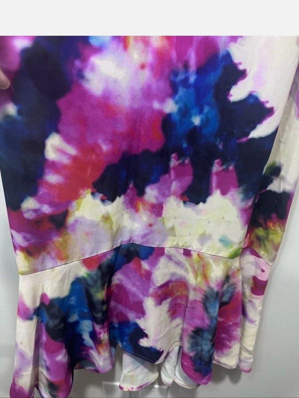 CAbi Watercolor Tie-Dye V-Neck Maxi Dress in Pink, Yellow, Blue - Picture 5 of 5